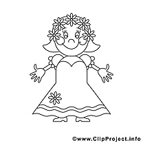 Épouse clipart gratuit – Mariage à colorier