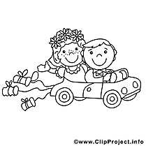 Voiture illustration – Mariage à imprimer