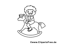 Cheval en bois clip art gratuit – Maternelle à imprimer