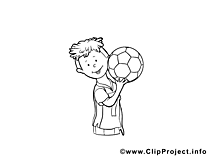 Football clipart gratuit – Maternelle à colorier