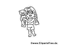 Ours en peluche image gratuite – Maternelle à colorier