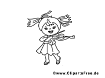 Violon illustration – Coloriage maternelle cliparts