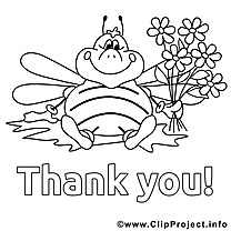 Abeille illustration – Coloriage merci cliparts