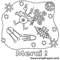 Extraterrestre dessin gratuit – Merci à colorier