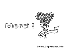 Fleurs clipart – Merci dessins à colorier