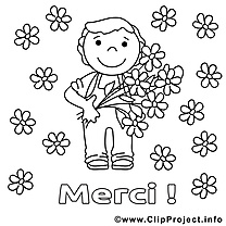 Fleurs dessins gratuits – Merci à colorier