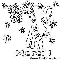 Girafe images – Merci gratuit à imprimer