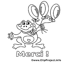 Grenouille clip art gratuit – Merci à colorier