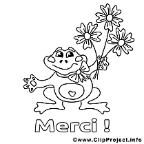 Grenouille image – Coloriage merci illustration