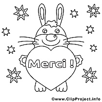 Lapin clipart – Merci dessins à colorier