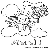 Soleil image – Merci images à colorier