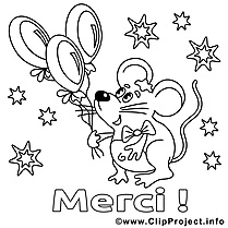 Souris clipart – Merci dessins à colorier
