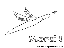 Stylo clipart gratuit – Merci à colorier