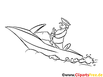 Yacht clip art – Mer image à colorier