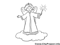 Ange clipart – Noël dessins à colorier