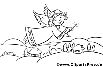 Ange image – Coloriage Noël illustration