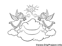 Anges clip art gratuit – Noël à imprimer