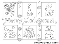 Carte clip art – Noël image à colorier