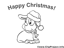 Chien image – Coloriage Noël illustration