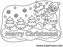 Coloriage père noël illustration à télécharger