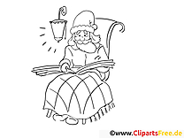 Père noël dessin – Coloriage avent à télécharger