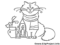 Chat image – Coloriage Nouvel illustration