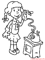 La fille telephone xoloriage