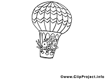 Ballon clip art gratuit – Pâques à colorier