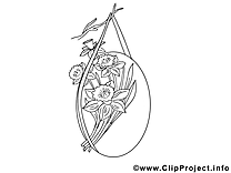 Bouquet image – Coloriage pâques illustration