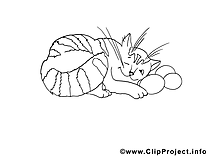Chat clipart – Pâques dessins à colorier