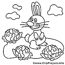 Choux clip art gratuit – Pâques à colorier