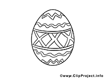 Clip art oeuf – Pâques image à colorier