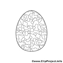 Clip art oeuf – Pâques image à colorier