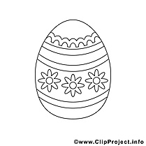 Clipart gratuit oeuf – Pâques à colorier