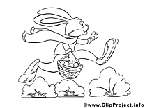 Dessin lapin – Coloriage pâques à télécharger