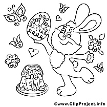 Gâteau dessin – Coloriage pâques à télécharger