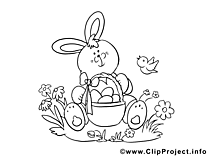 Illustration lapin à télécharger – Pâques à colorier