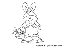 Image à télécharger lapin – Pâques à colorier