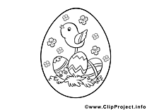 Image oeuf – Coloriage pâques illustration