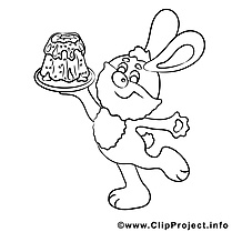 Images gratuites lapin – Pâques à colorier