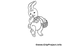 Lapin coloriage - Pâques dessins gratuits