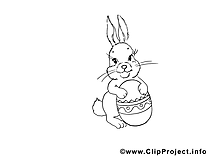 Lapin dessin à colorier - Pâques clip arts gratuits