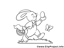 Lapin dessin à imprimer - Pâques clip arts gratuits