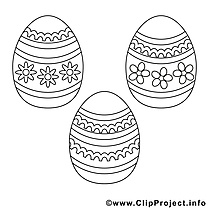 Oeufs image – Coloriage pâques illustration