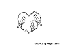 Oiseaux clip art gratuit – Pâques à colorier