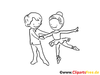 Ballet clip art gratuit – Cartoons à colorier