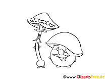 Champignons clip art gratuit – Cartoons à imprimer