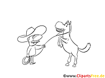 Cowboy images gratuites – Cartoons à colorier