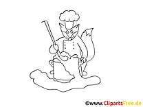 Cuisinier illustration – Cartoons à colorier