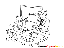 École clip art – Cartoons image à colorier